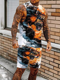 Men's Athletic Tank Top and Shorts Set Lightweight Polyester Sports Suit for Running and Jogging