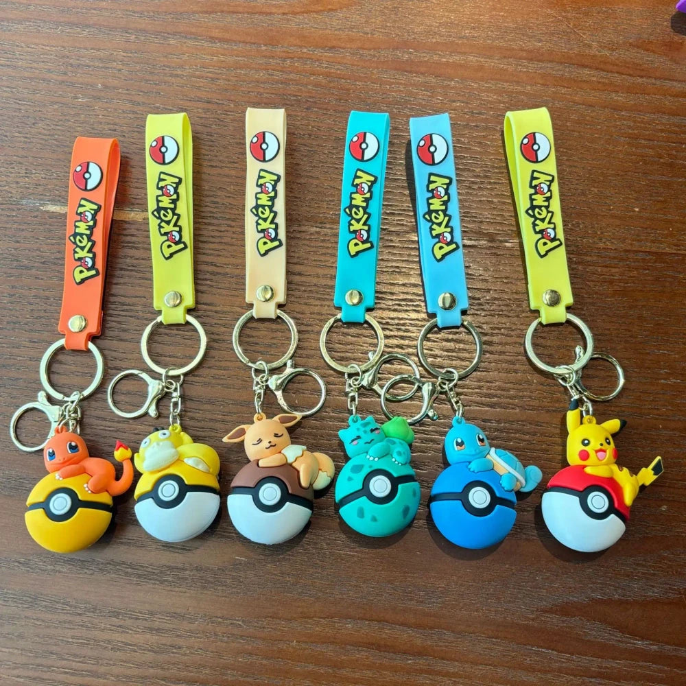Anime Character Backpack Keychain Set
