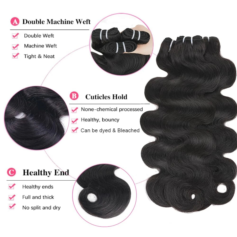 Raw Virgin Human Hair Body Wave Bundles