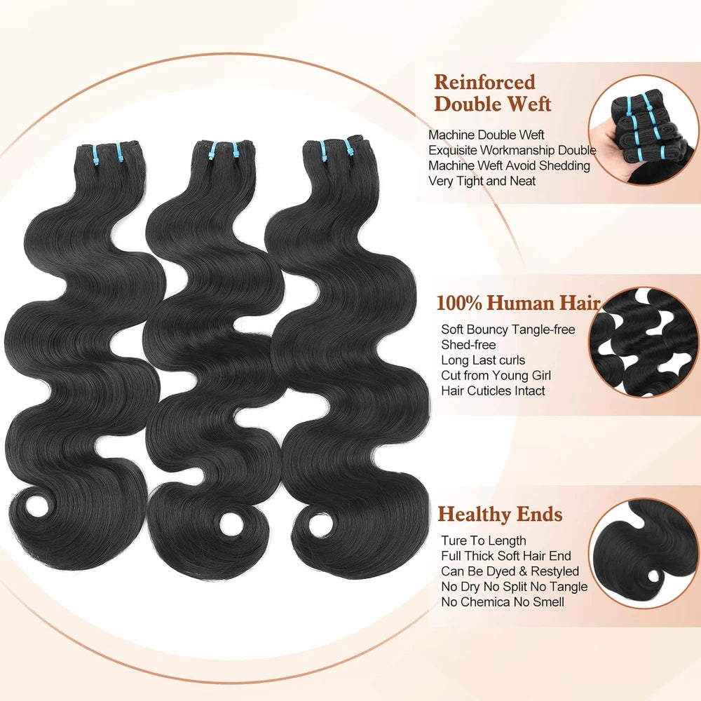 GFZZ Body Wave Human Hair Bundles
