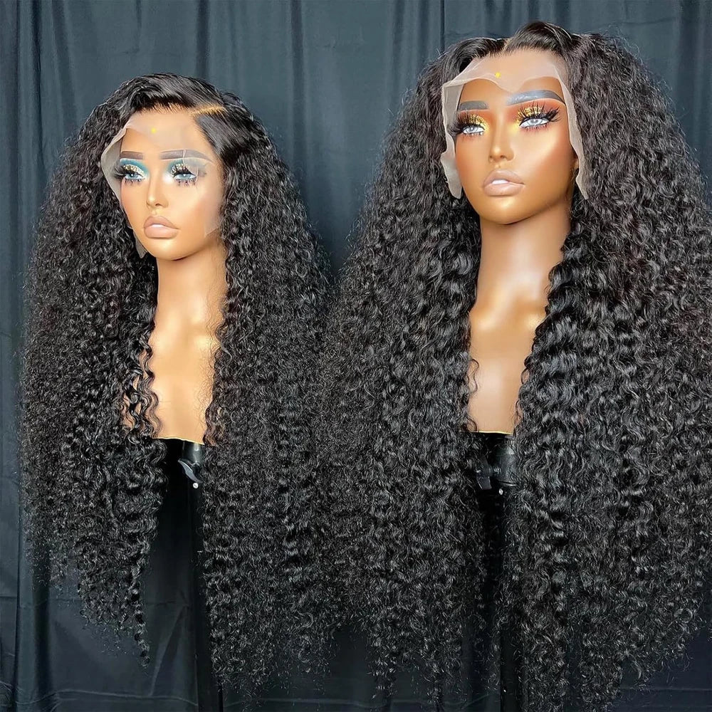 KVFCT Deep Wave Human Hair Lace Front Wig