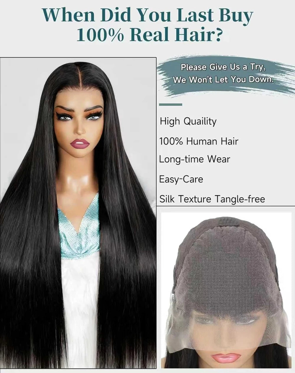 Straight Human Hair Lace Front Wig