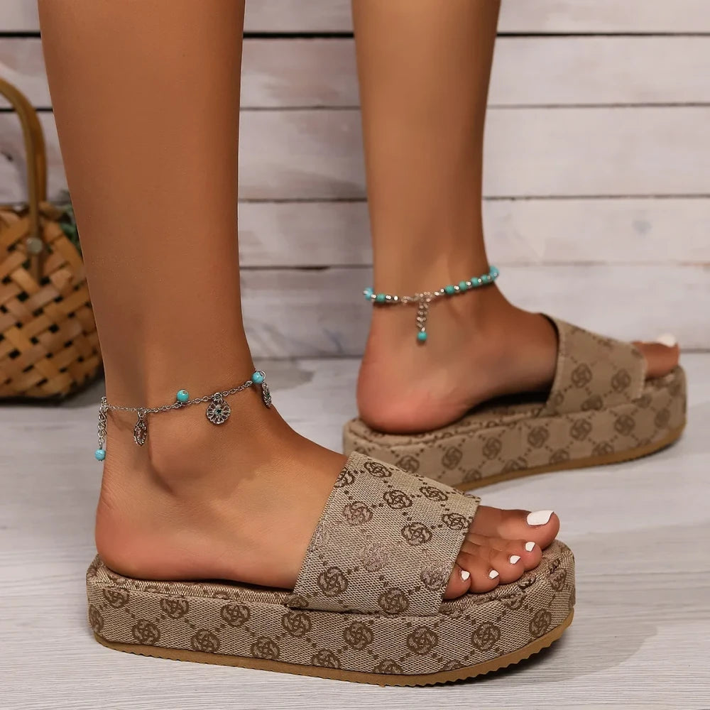 Platform Summer Slide Sandals