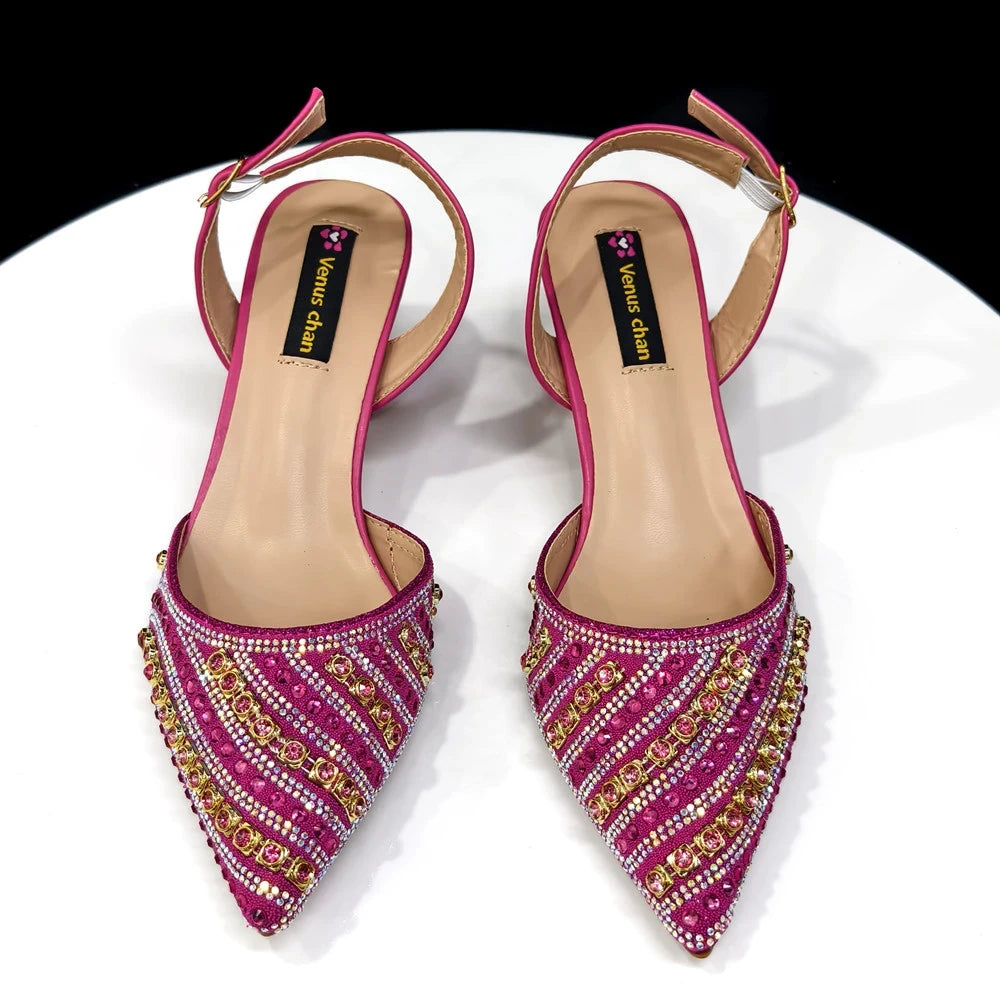 Rhinestone Slingback Heel and Bag Set