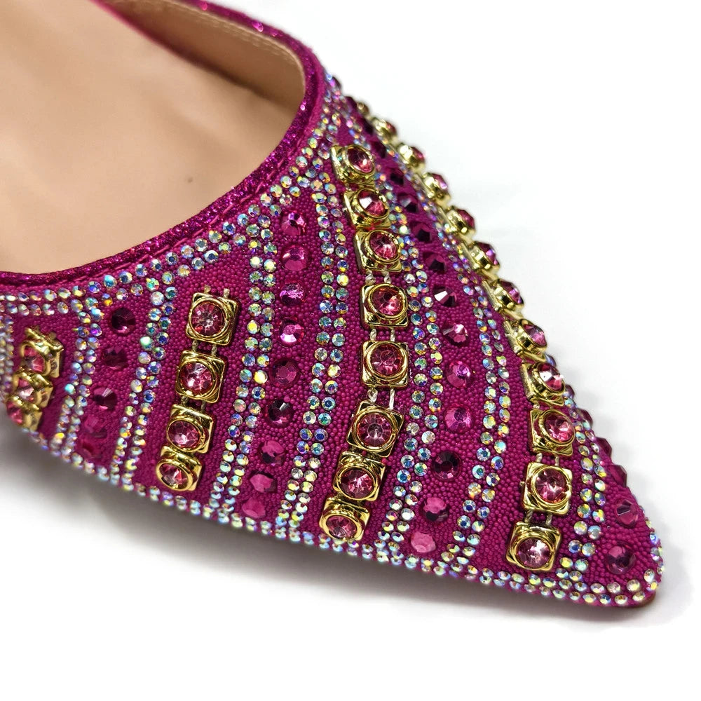 Rhinestone Slingback Heel and Bag Set