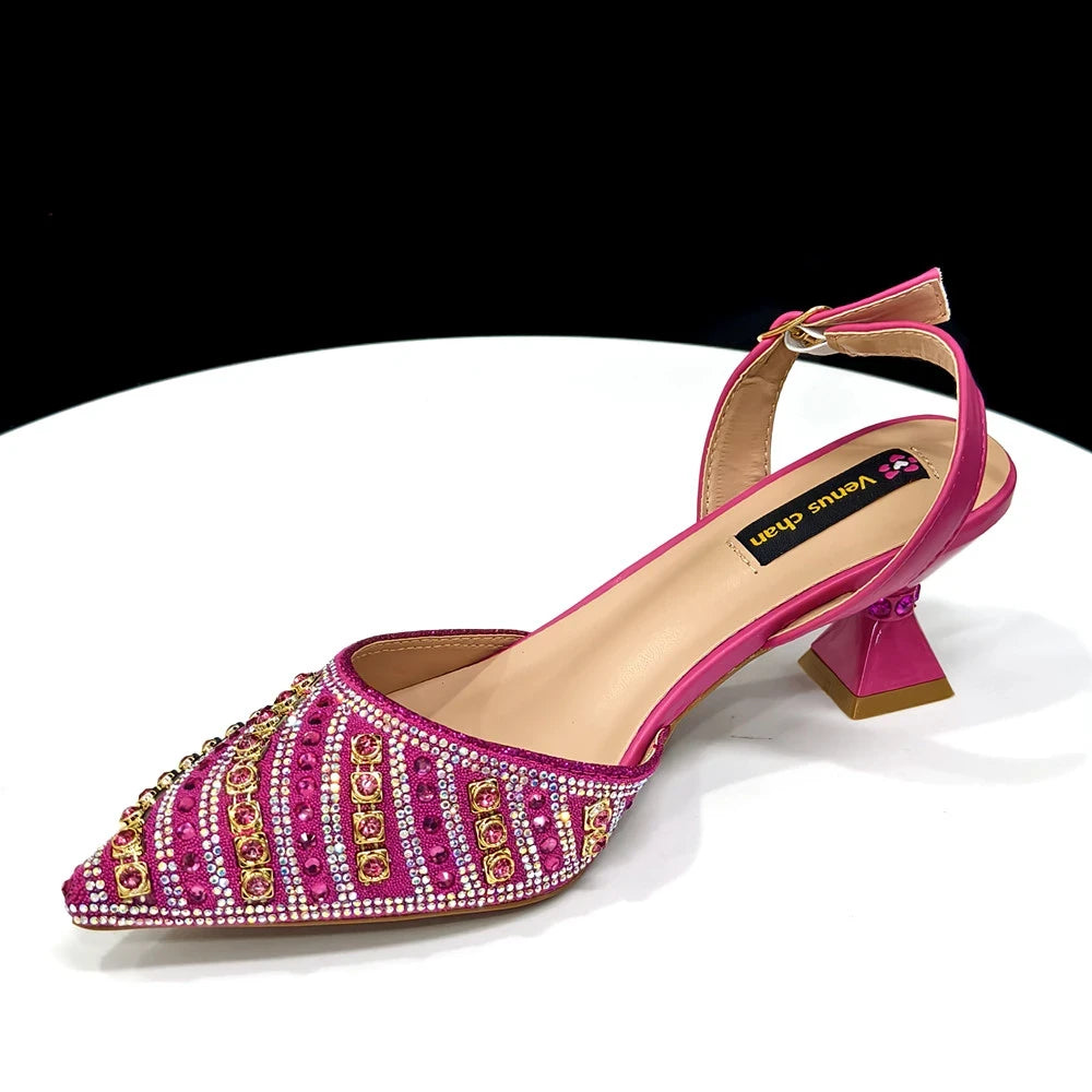 Rhinestone Slingback Heel and Bag Set