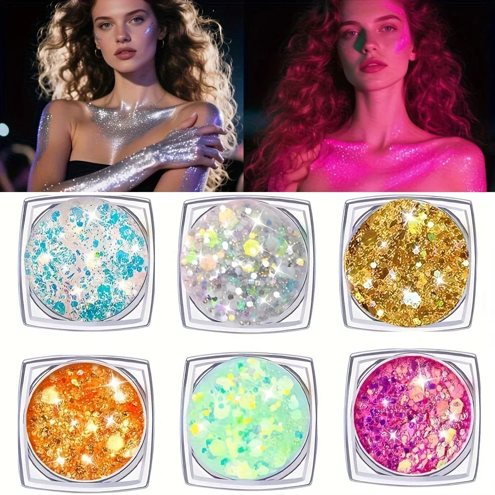 Chunky Glow Glitter Gel Set