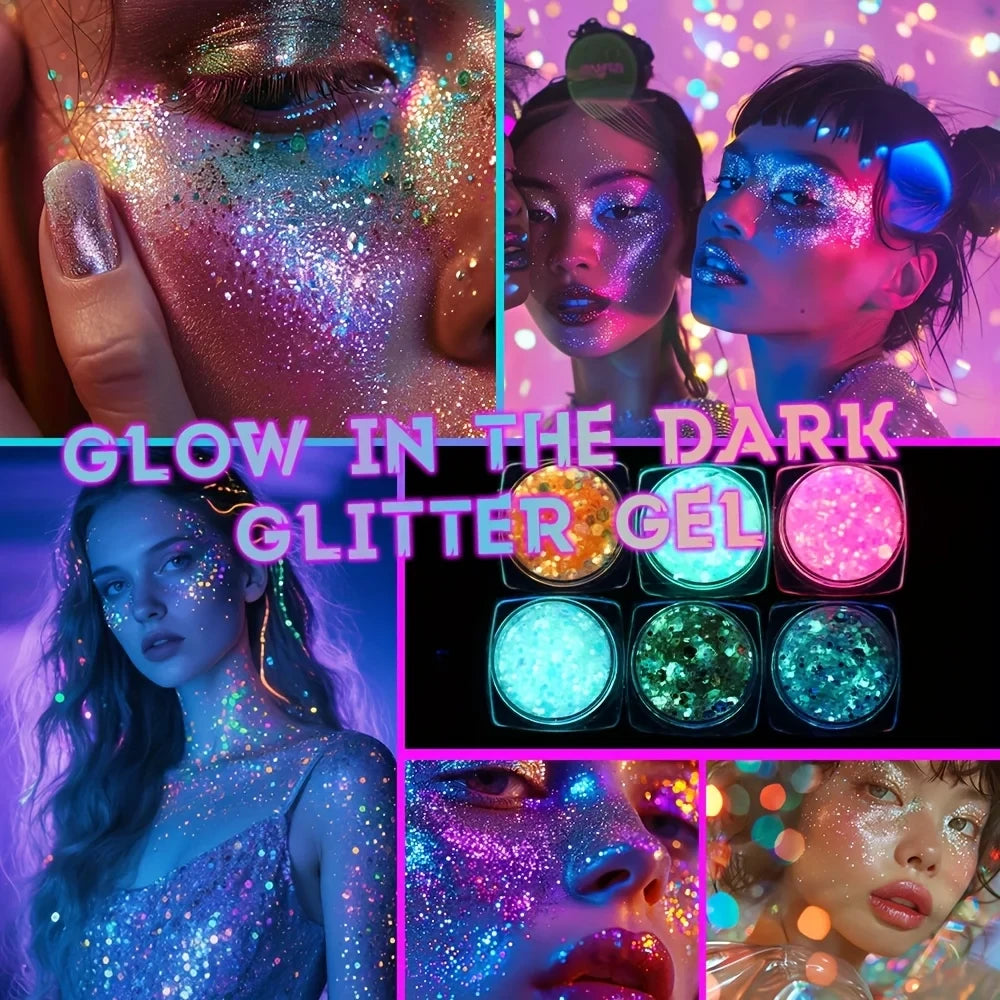 Chunky Glow Glitter Gel Set