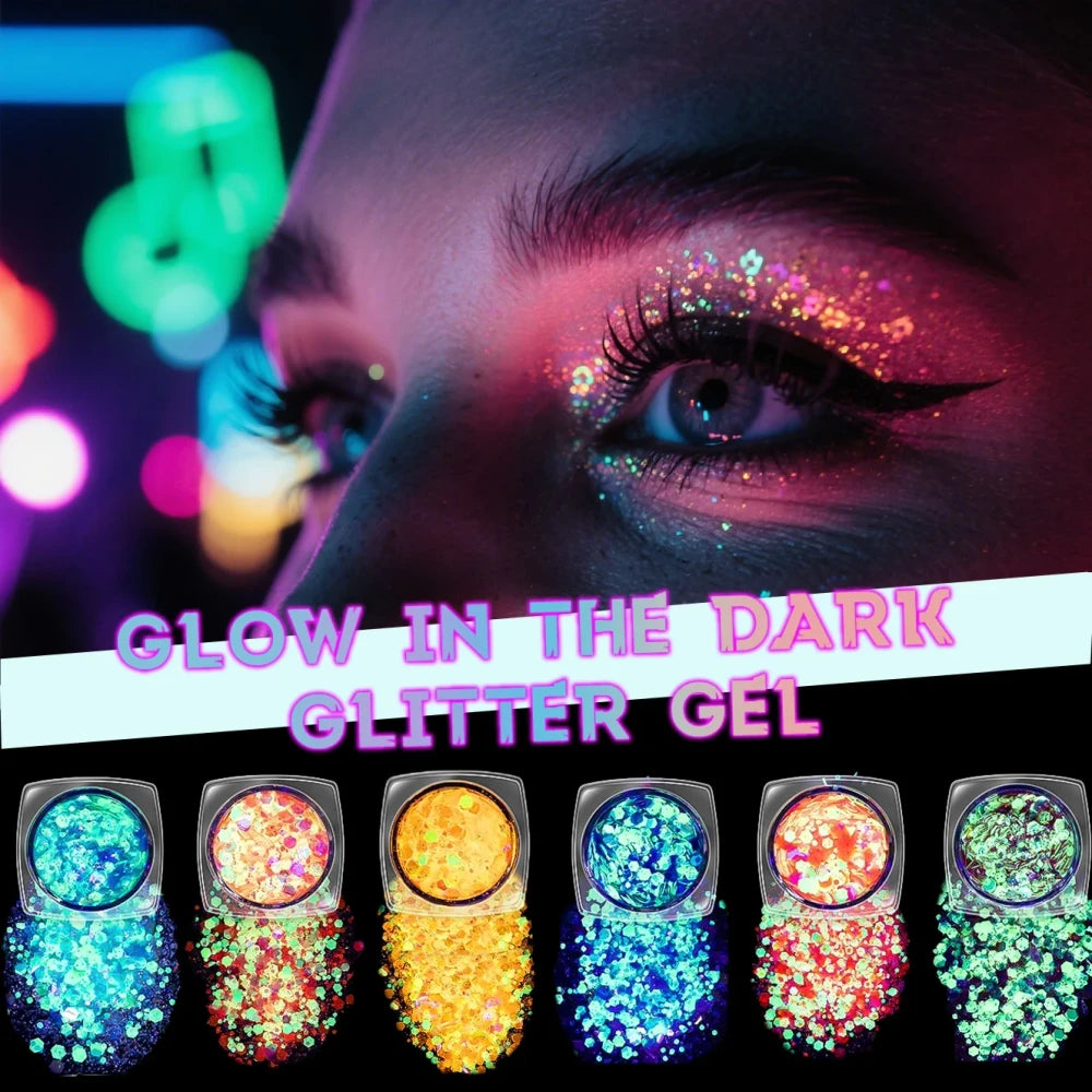 Chunky Glow Glitter Gel Set
