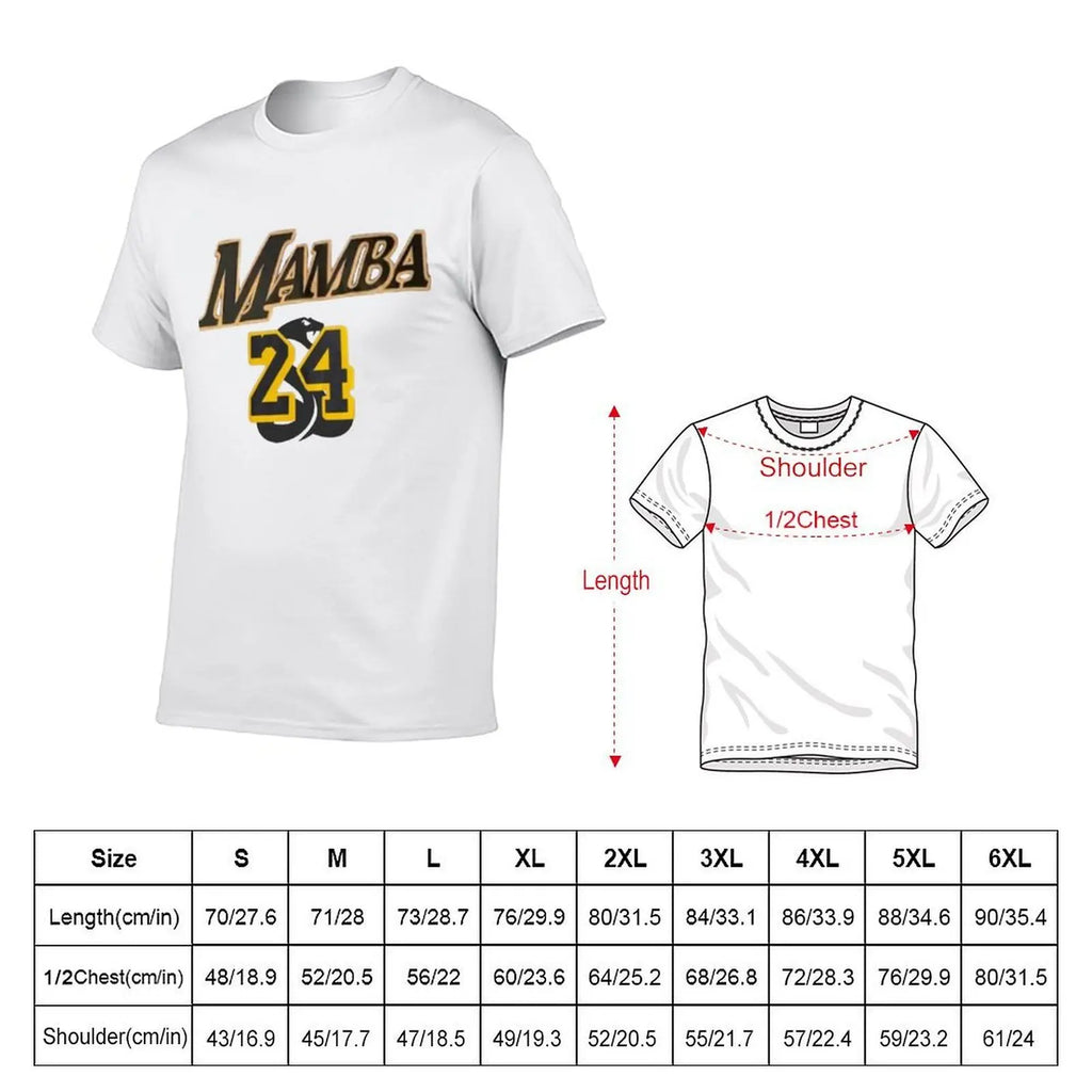 Mamba Basketball 24 Black Mamba T-Shirt funny t shirts man t shirt for man 100 percent cotton T-Shirt
