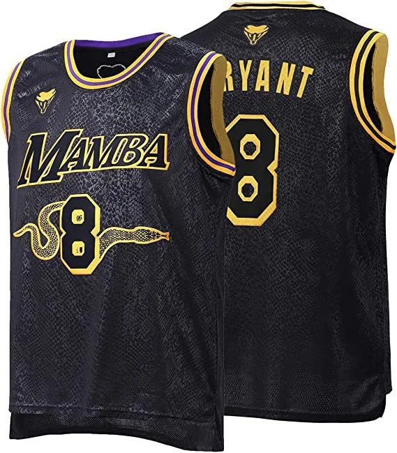 Hot Sale Men's Mamba Basketball Jersey 8# 24# All Stitched Black Retro Breathable Mesh Unisex Sports Wear