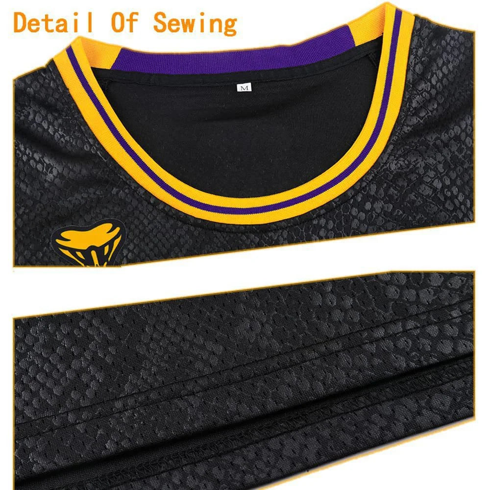 Hot Sale Men's Mamba Basketball Jersey 8# 24# All Stitched Black Retro Breathable Mesh Unisex Sports Wear